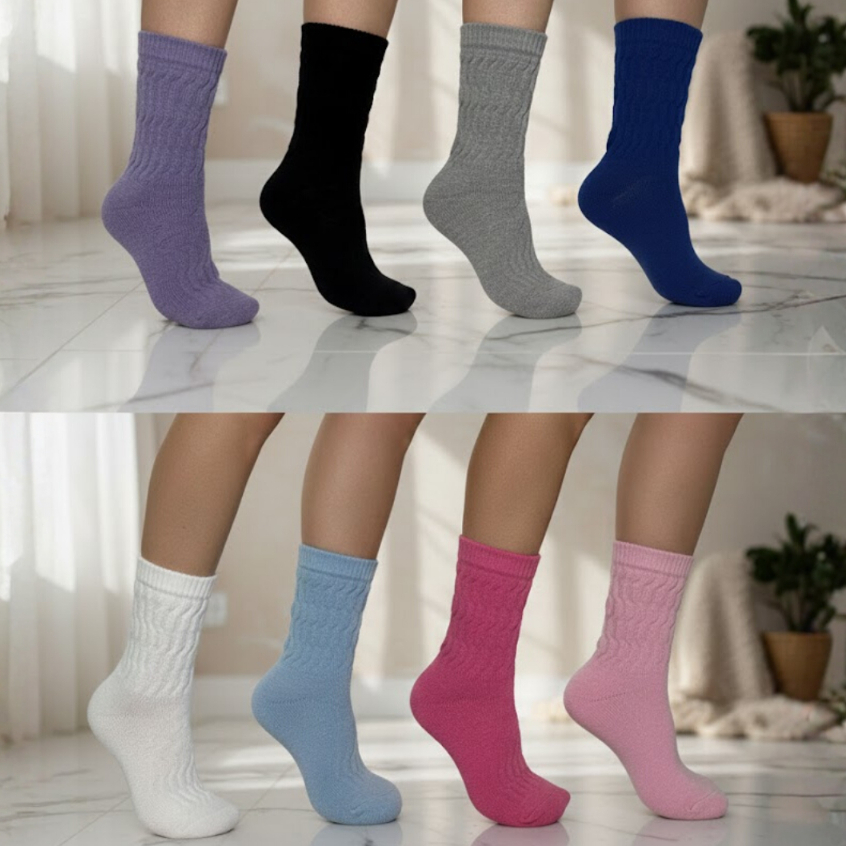 Meias Cano Alto Kit com 12 Pares de Meia em Algodão Confortáveis e Macias - Promoção  ! em Oferta na Shopee