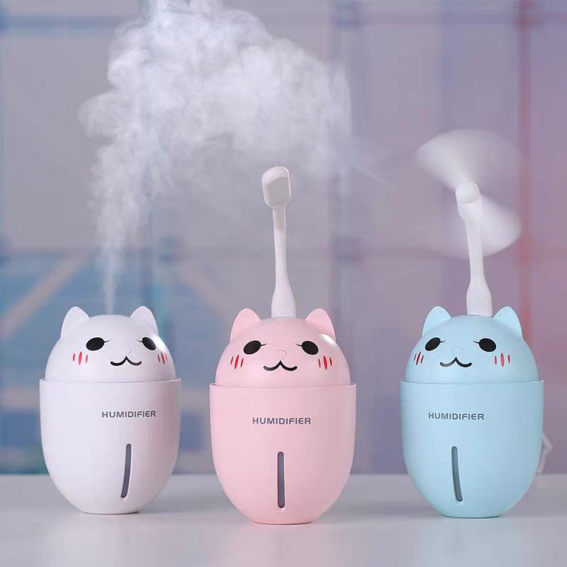 Umidificador Aromatizador De Ambientes Gatinho Portátil Purificador Lâmpada USB Com Filtro Luz