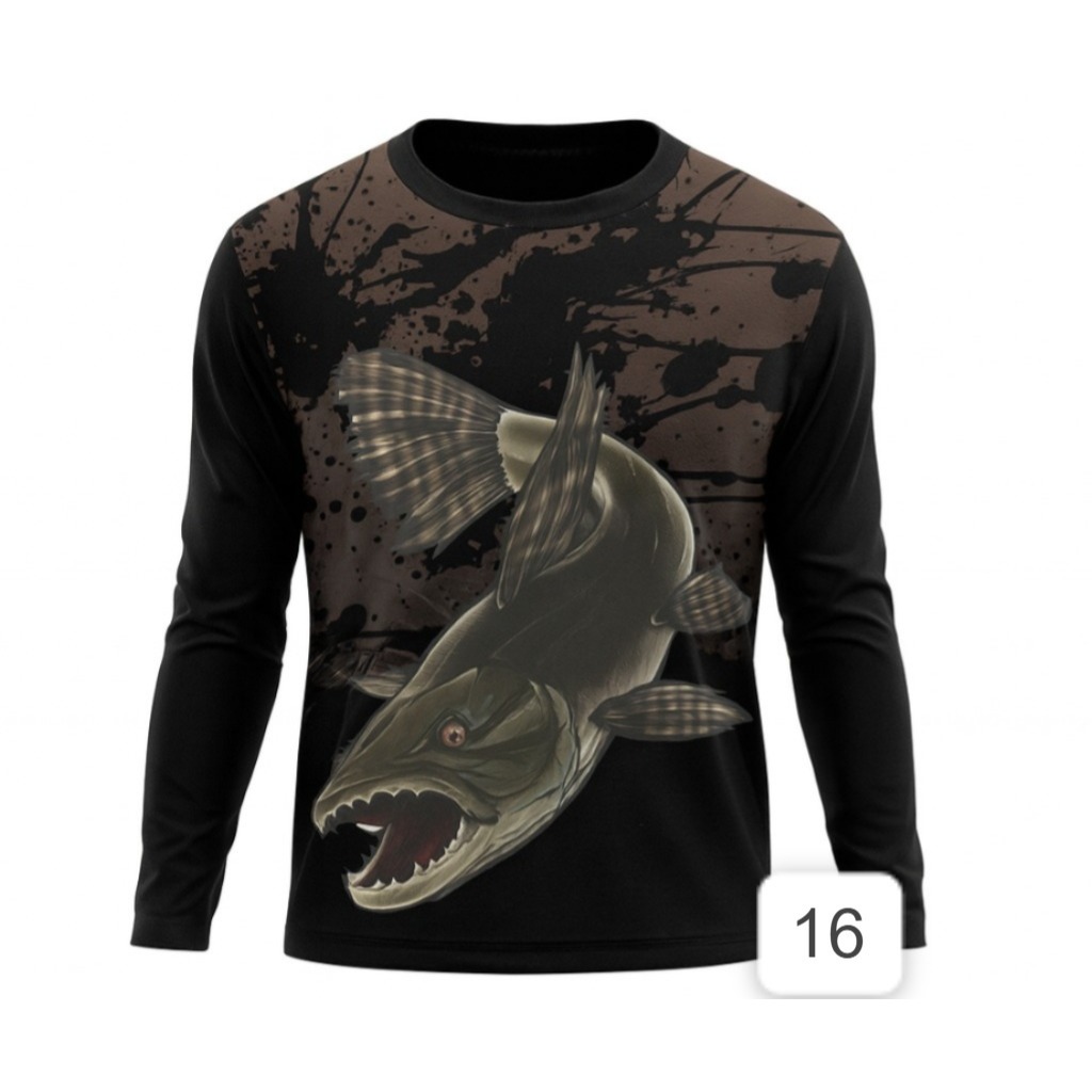Camisa Camiseta de PESCA TRAIRÃO   PESCA Blusa Proteção SOLAR  UV GOLA REDONDA