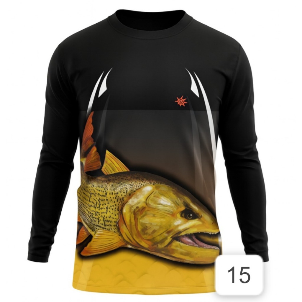 Camisa Camiseta  DOURADO + BRINDE PESCA Blusa Proteção UV Gola Redonda em Oferta na Shopee