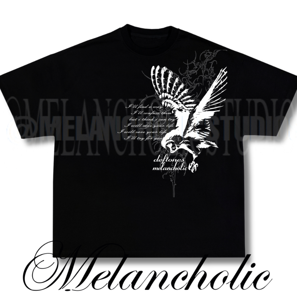 Camiseta Melancholic × Deftones — Boxy ou Oversized em Oferta na Shopee