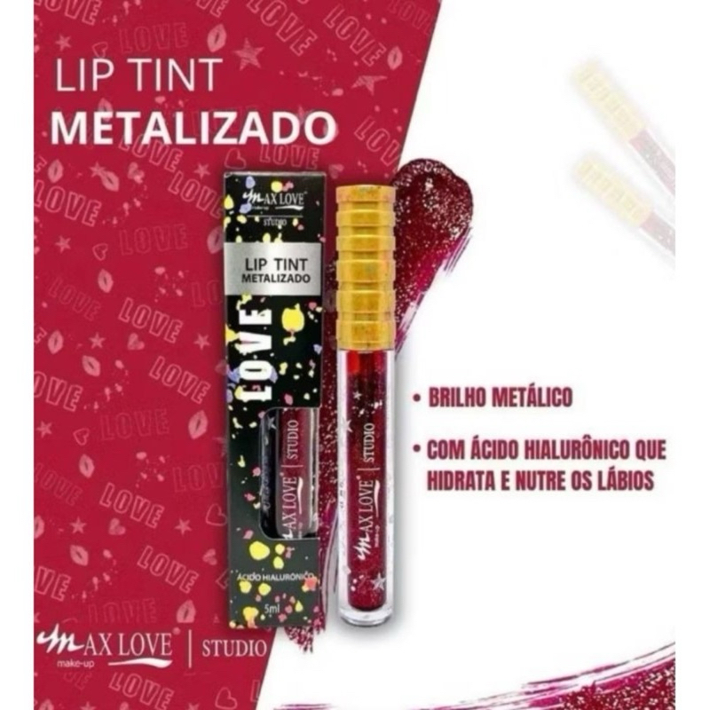 Lip Tint Metalizado Vegano Max Love cor 534