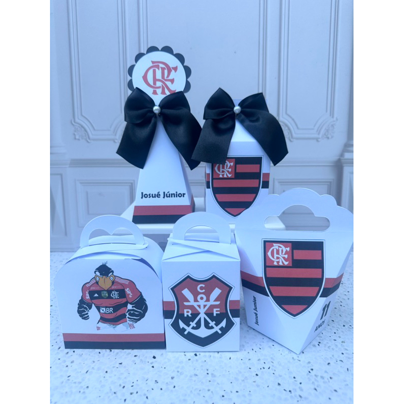 Kit Flamengo 50 Caixas Personalizadas Lembrancinhas Festa Infantil Caixinhas Milk Aniversário Pegue e Monte
