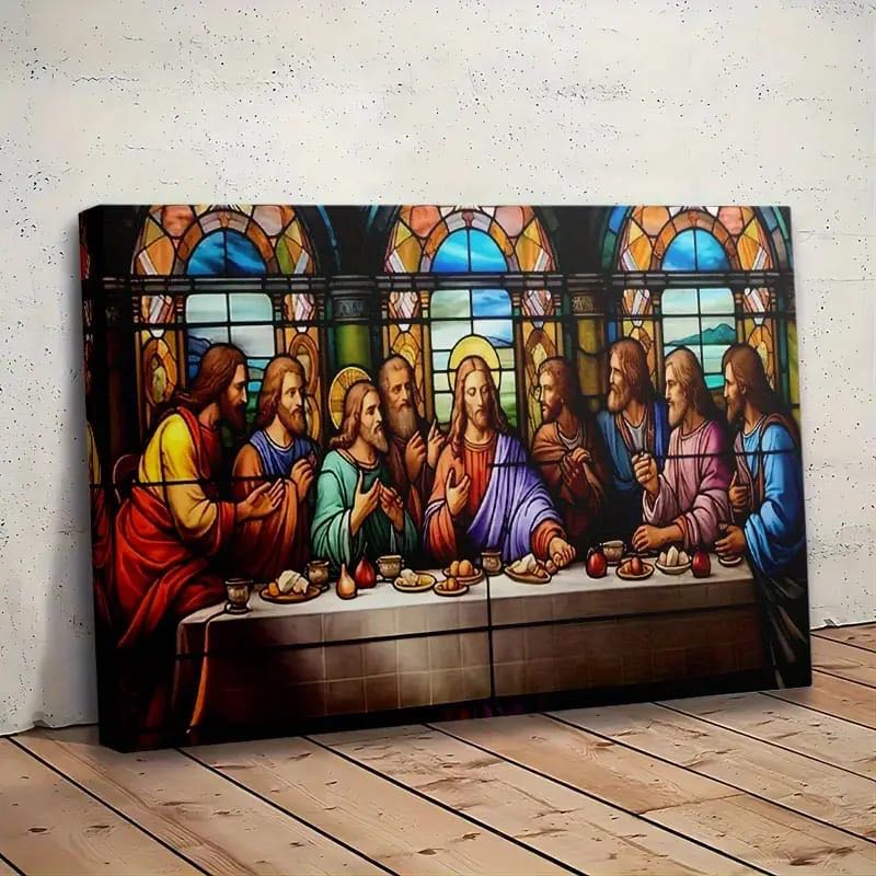 Quadro Decorativo A Santa Ceia/ Ultima Ceia Arte Religiosa Catolica em MDF Quadro Parede Sala Quarto