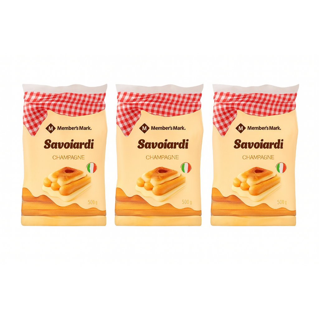 Kit 3 Pacotes Biscoito Champanhe Importado Members Mark 500g – Perfeito Para Pavês e Sobremesas