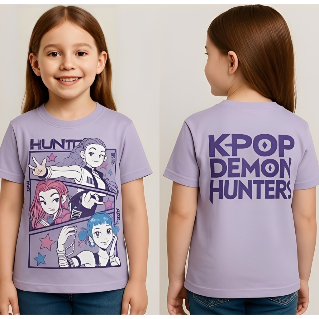 Camiseta infantil juvenil algodao Banda Guerreiras do Kpop Huntrix Promnocao em Oferta na Shopee