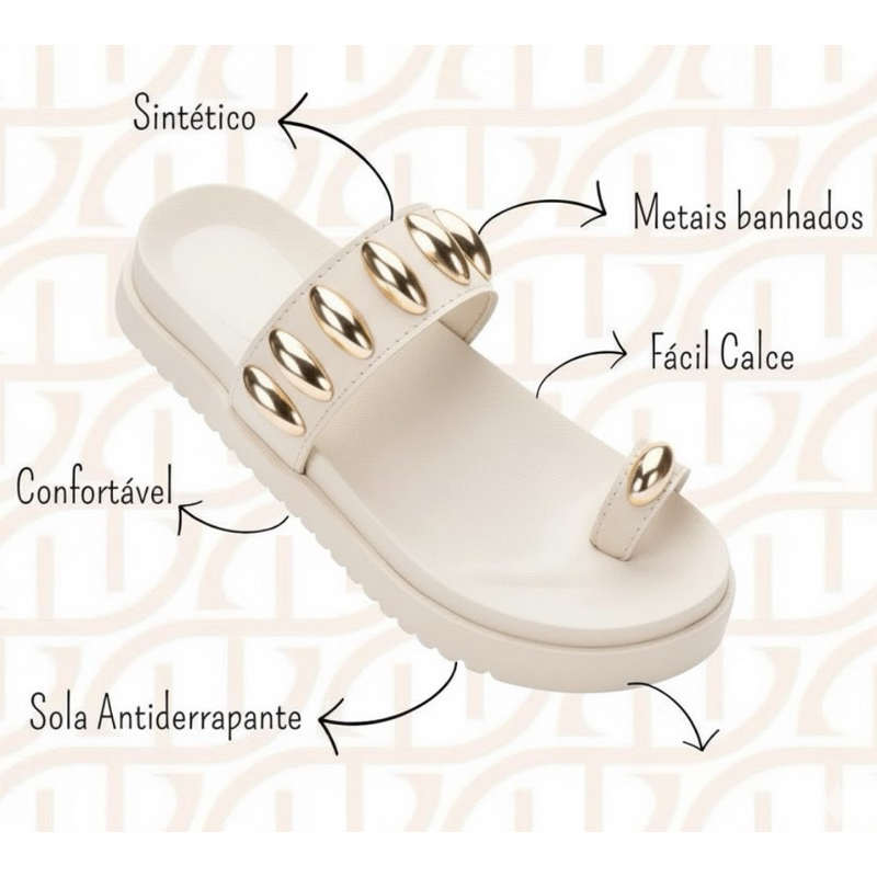 Sandalia Feminina Papete Feminina Rasteira Flatform Confortavel