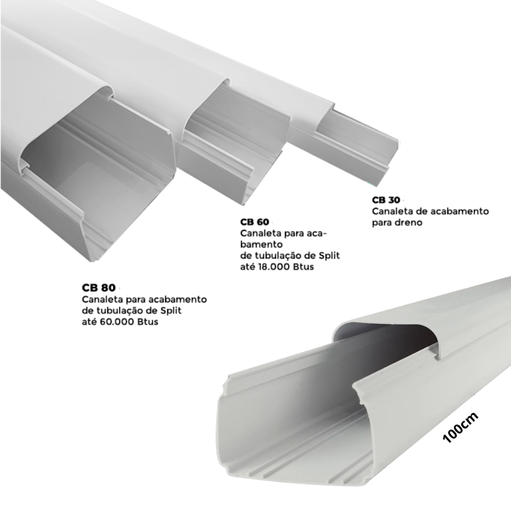 Canaleta Para Split Cb30 Cb60 Cb80 1 metro 7000 a 60000 Btus em Oferta na Shopee