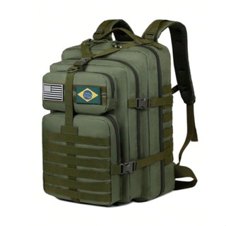 Mochila Militar Tática Masculina Feminina Grande 50 Litros acompanhar 1 bandeira de presente em Oferta na Shopee