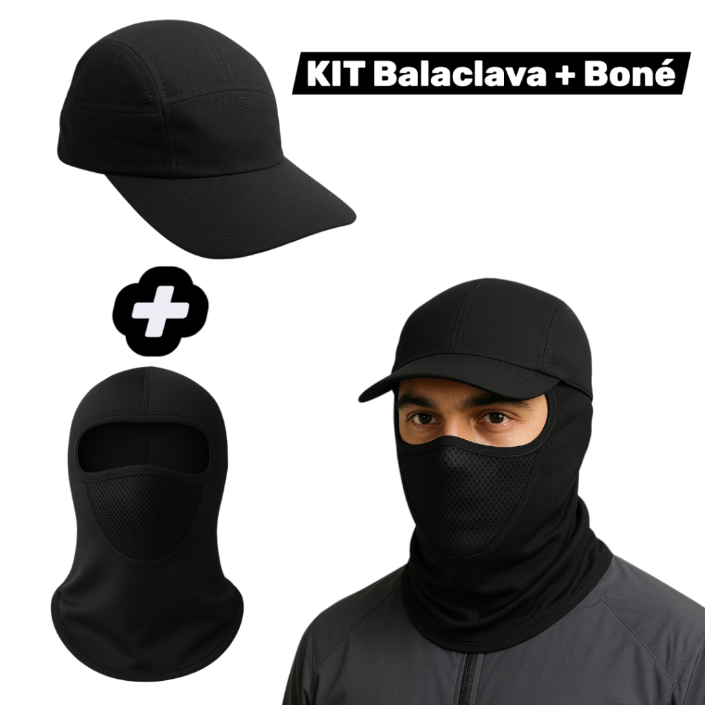 KIT Balaclava + Boné Tactel Máscara De Pesca Esportiva Protetor Solar Para Ciclismo mascara