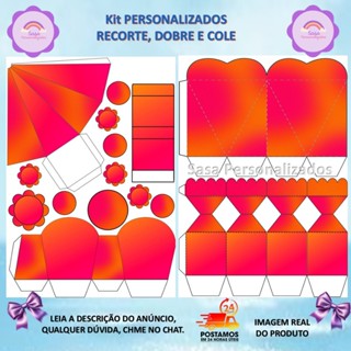 TEMA COR COM 80/160 ITENS LEMBRANCINHA (LARANJA/ROSA E OUTRAS) COM OU SEM NOME em Oferta na Shopee