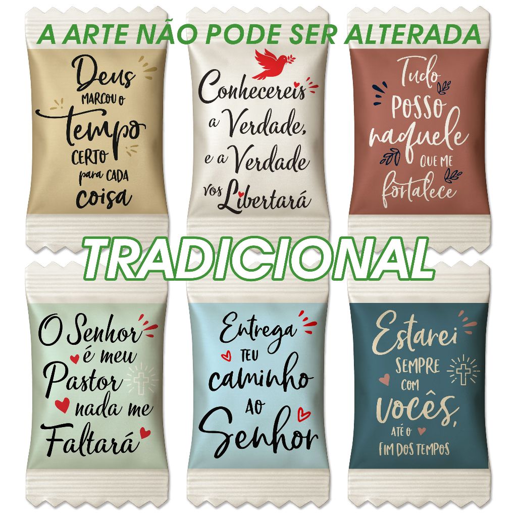 Balas Versículos Bíblicos Frases Religiosas Inspiradoras Igreja (Tradicional Soft Já Personalizadas) em Oferta na Shopee