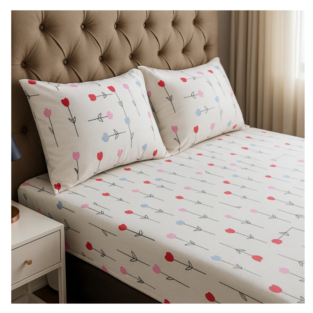 Jogo Lençol de Casal 3 Peças Estampado 150 fios C/ Elástico e Fronha c/ zíper Cama Box e Padrão em Oferta na Shopee