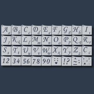 Kit 36 Stencil Alfabeto Molde Letras para Pintura, Artesanato, Tecido, Mdf, Atividades Infantis em Oferta na Shopee