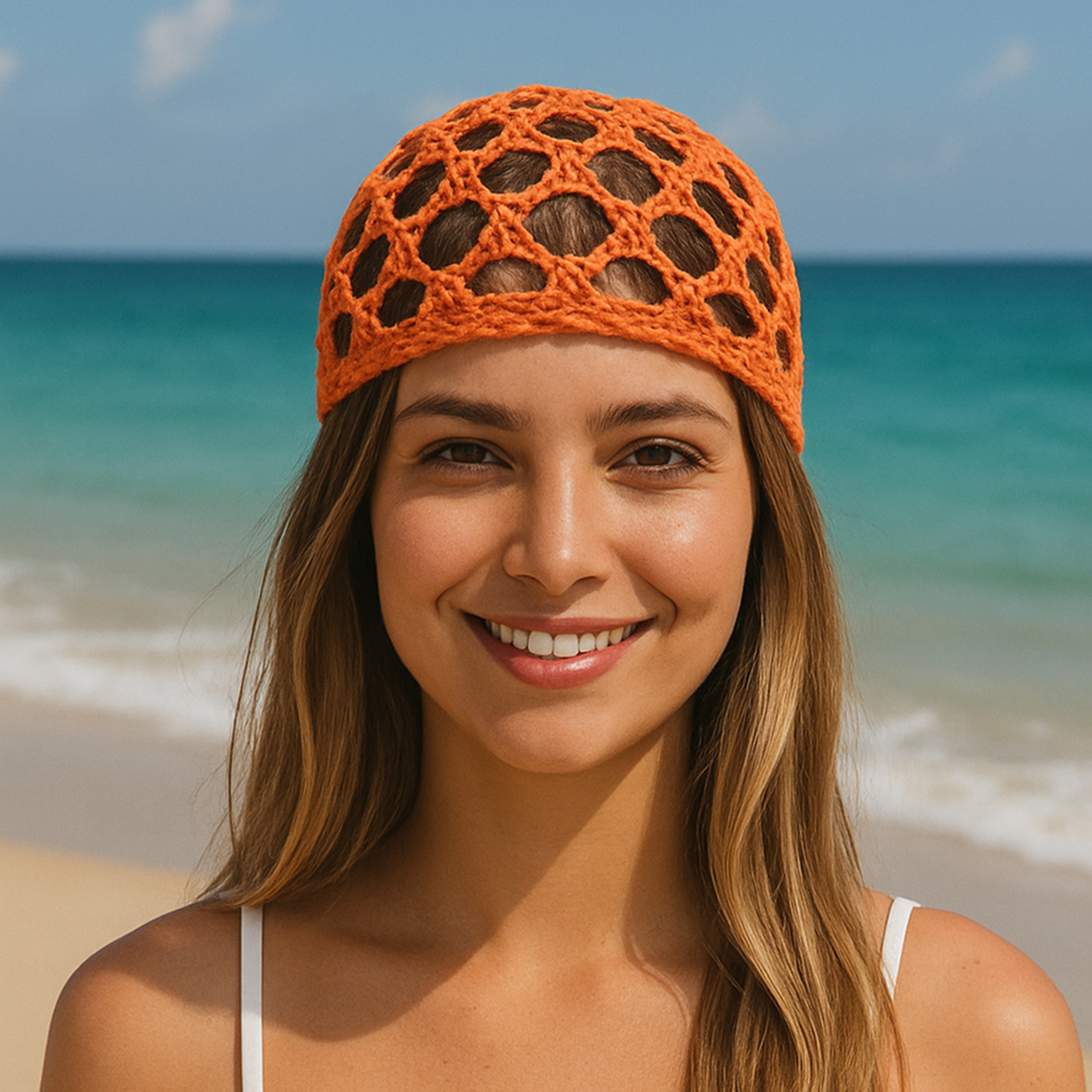 Headpiece de Crochê Verão 2026 | Touca Rede Vazada Boho Praia | Cabelo Moda Blogueira Tendência em Oferta na Shopee