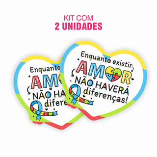 Adesivo Coração Autismo - Enquanto Existir Amor Não Haverá Diferenças Kit com 2 Unidades em Oferta na Shopee