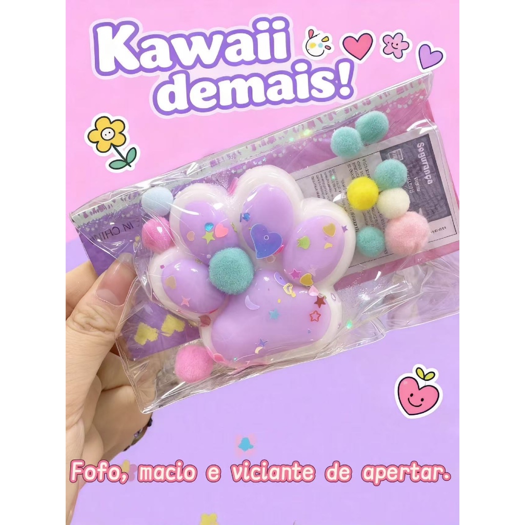 Pata de Gato Squishy Antiestresse • Pelúcia Fofa de Silicone com Recuperação Lenta e Luz LED em Oferta na Shopee