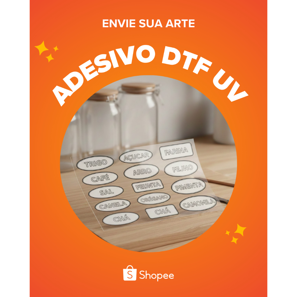 CARTELA ADESIVO DTF UV A4 em Oferta na Shopee