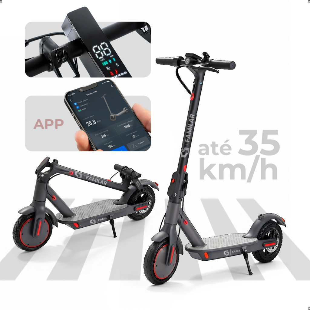 Patinete Elétrico Scooter 10.4ah 500w 35km/h Rapido Motinha rapido adulto dobravel