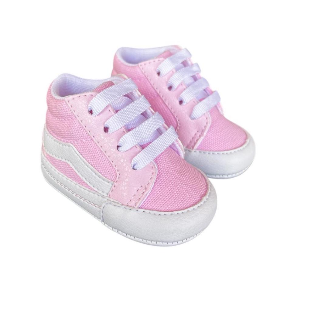 Sapatinho de bebê tênis botinha menina cano alto rosa