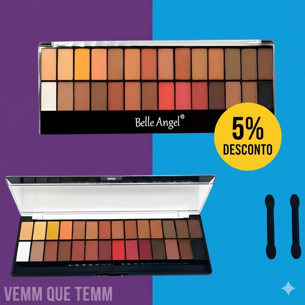 Paleta De Sombras Matte Tons Quentes Nude 28 Cores Belle Angel - B013-1