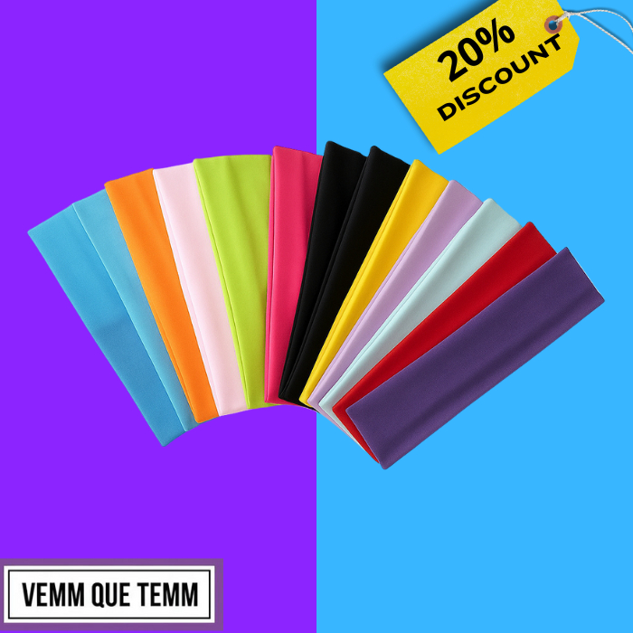 Kit 12 Faixas De Cabelo Confortáveis Elástica Esporte Tiara Academia Lazer Passeio Yoga Headband em Oferta na Shopee