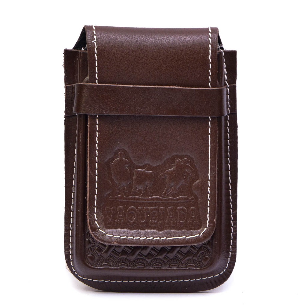 Bainha Porta Celular Capinha Rústica 100% Couro Country Prende no Cinto