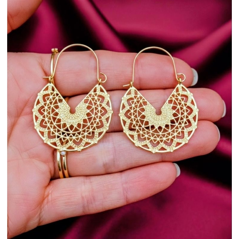 Brinco Arabe Boho Indiano/Cigana/etnico/Mandala Dourado