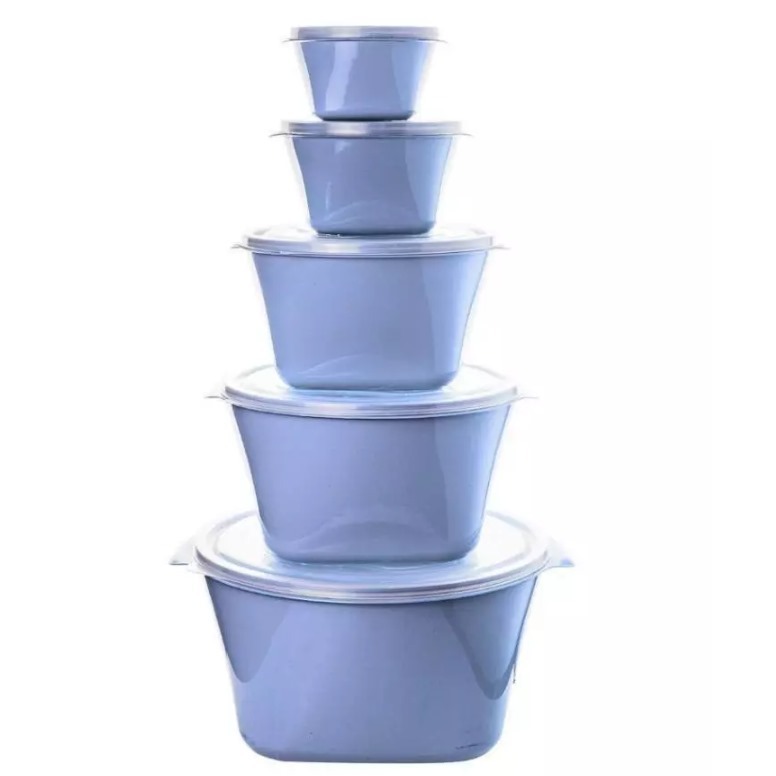 Kit com 5 Potes Plásticos Multiuso Mantimentos Cozinha Utilidades.