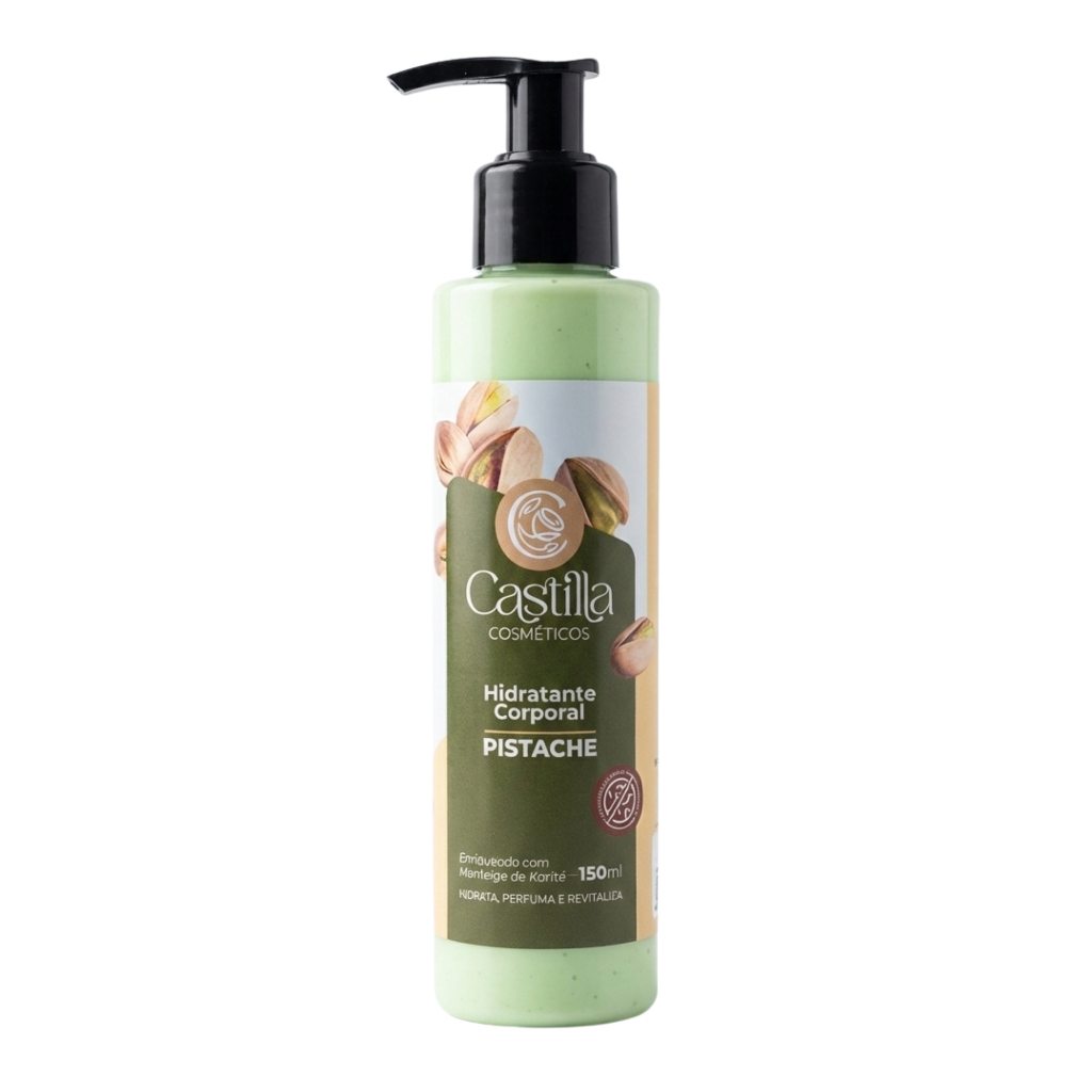 Hidratante Corporal Pistache Castilla Cosmético 150ml Hidrata Perfuma Revitaliza e Antirressecamento