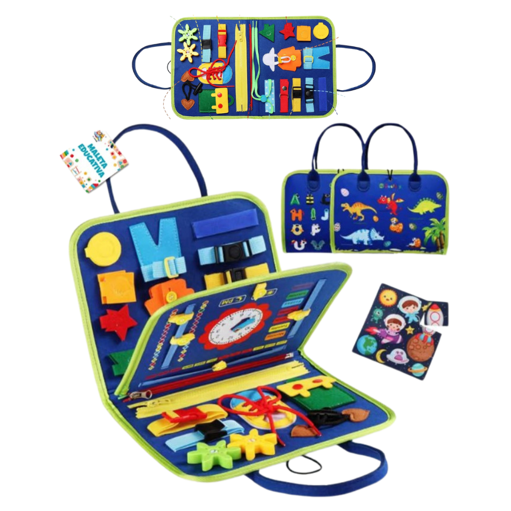 Kit Maleta Educativa Didática Montessori Sensorial Brinquedo Criança Infantil Interativo