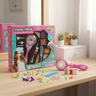 Kit De Beleza Camarim Infantil Trançador Magico Tererê Trança De Cabelo Brinquedo Automático Guedes