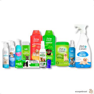 Kit Banho Saúde Bucal e Higiene Completo para Cachorro Cães e Gato Filhote 12 itens - Pet Clean em Oferta na Shopee