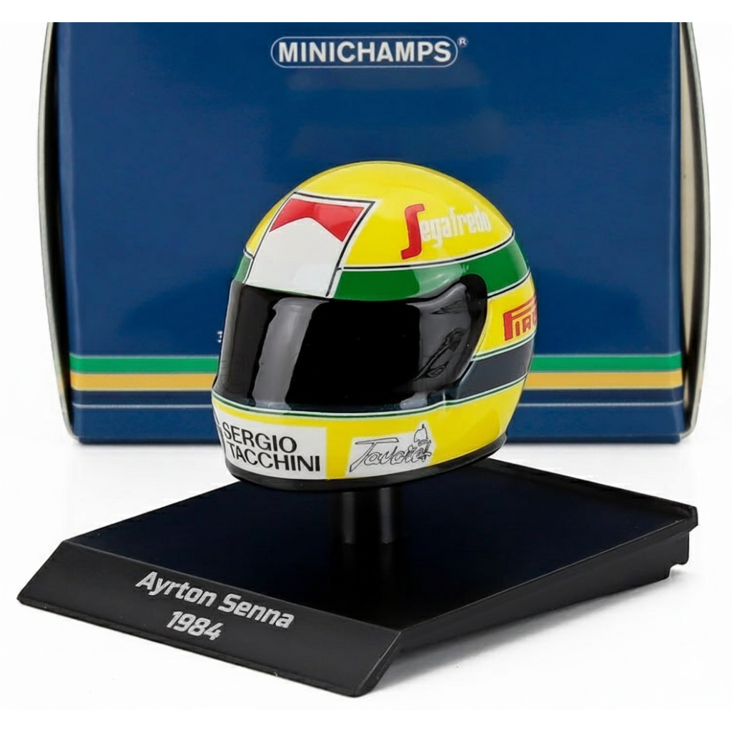 MINIATURA FORMULA1  F1 CAPACETE PILOTO AYRTON SENNA MINICHAMPS 1/10