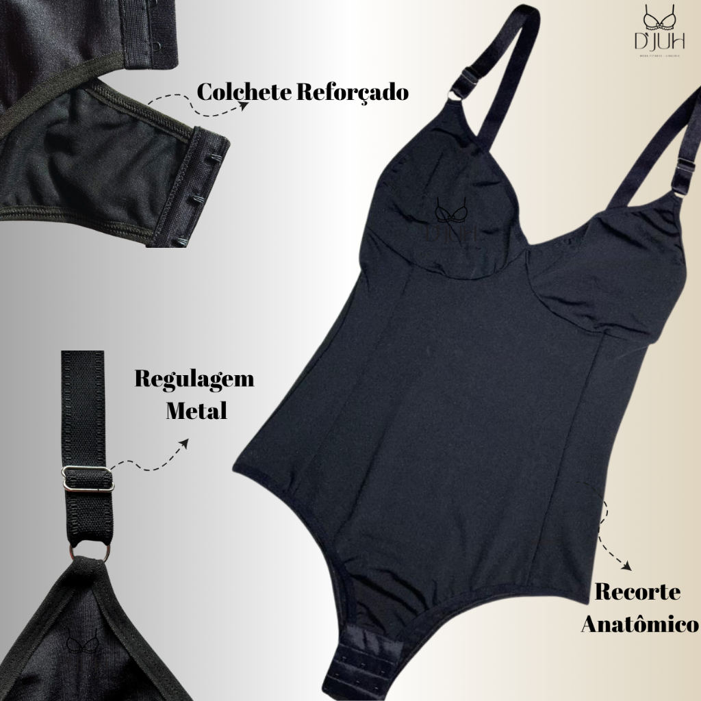 Cinta Body Modelador Suplex Sem Bojo Redutora De Medidas Com Compressão Alça Reforçada Feminina em Oferta na Shopee