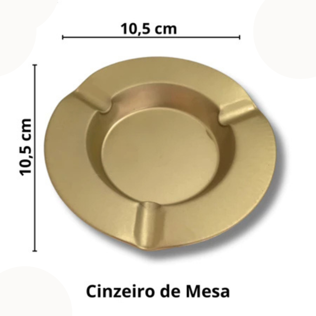 Kit 12 Cinzeiros Redondo Dourado Coletor de Resíduos Para Bares Lanchonetes Resistente Lavável em Oferta na Shopee