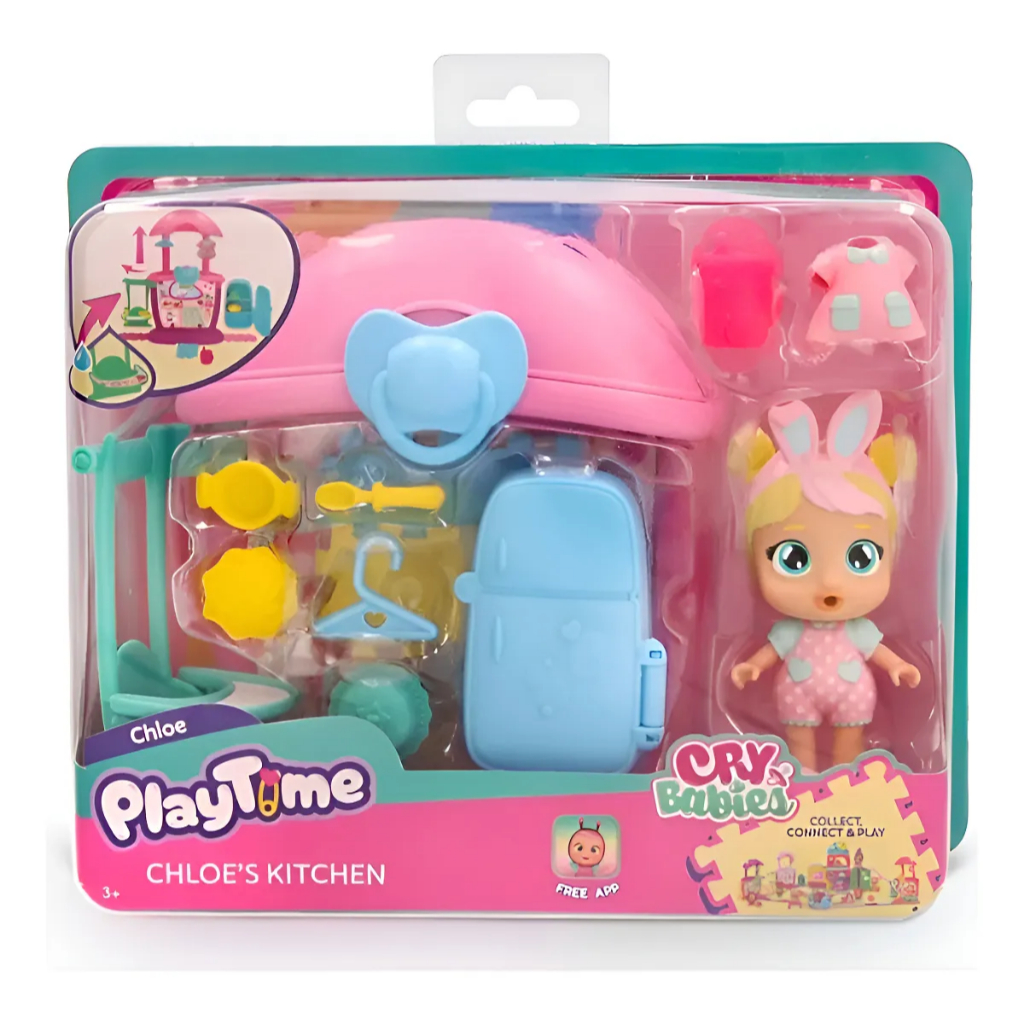 Boneca Cry Babies Playtime Cozinha Da Chloe - Multikids br2465
