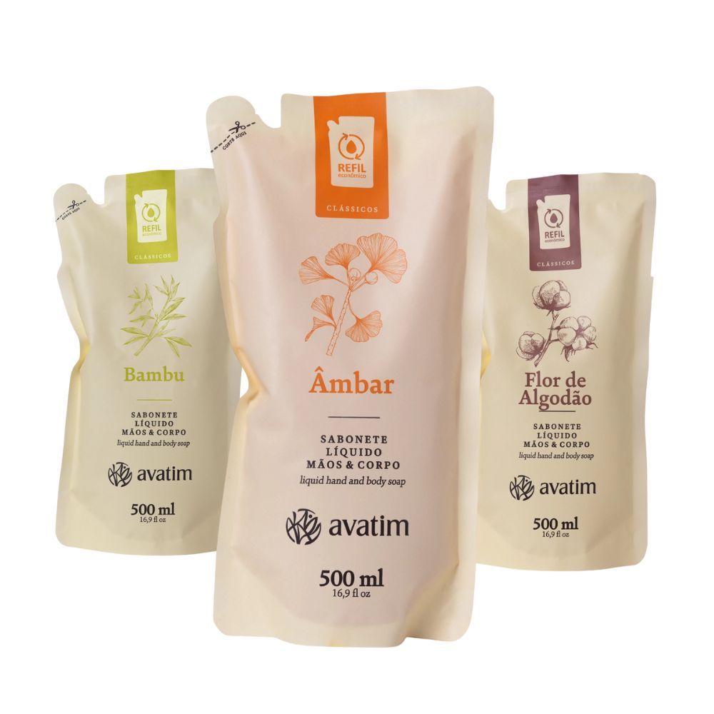 Refil Sabonete Líquido Avatim 500ml - Várias Fragrâncias em Oferta na Shopee