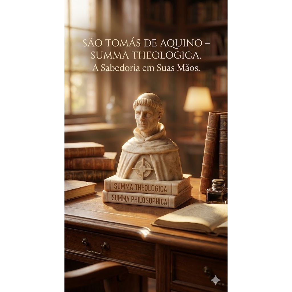 Busto São Tomás de Aquino 3D – Decoração Católica Religiosa Estátua 16cm 20cm