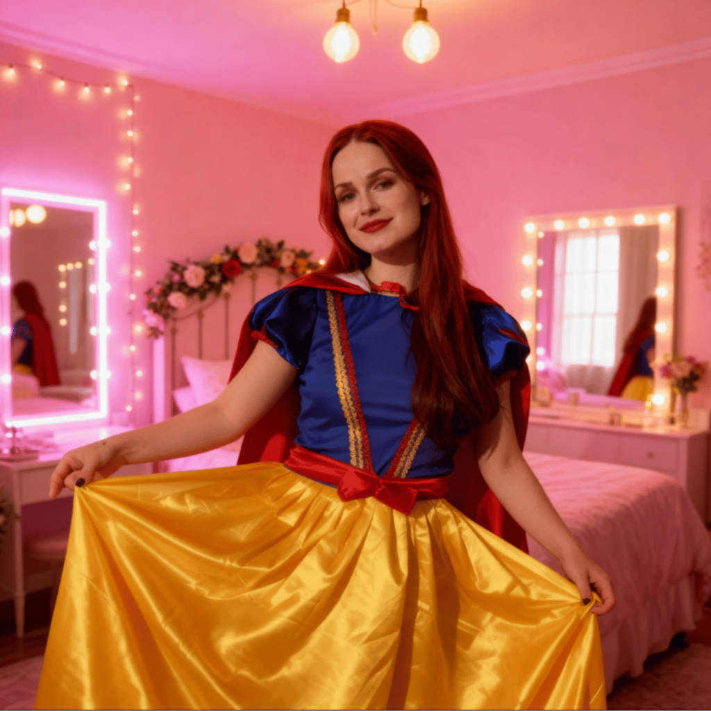 Fantasia Princesa Branca de Neve Disney Adulto Longo Luxuoso +Capa+Cinto Laço Removível Premium Ultr em Oferta na Shopee