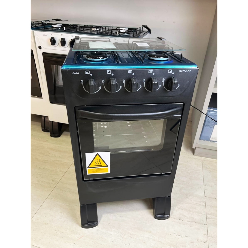 Fogão Braslar New Sirius 4 Bocas Preto – Acendimento Manual em Oferta na Shopee