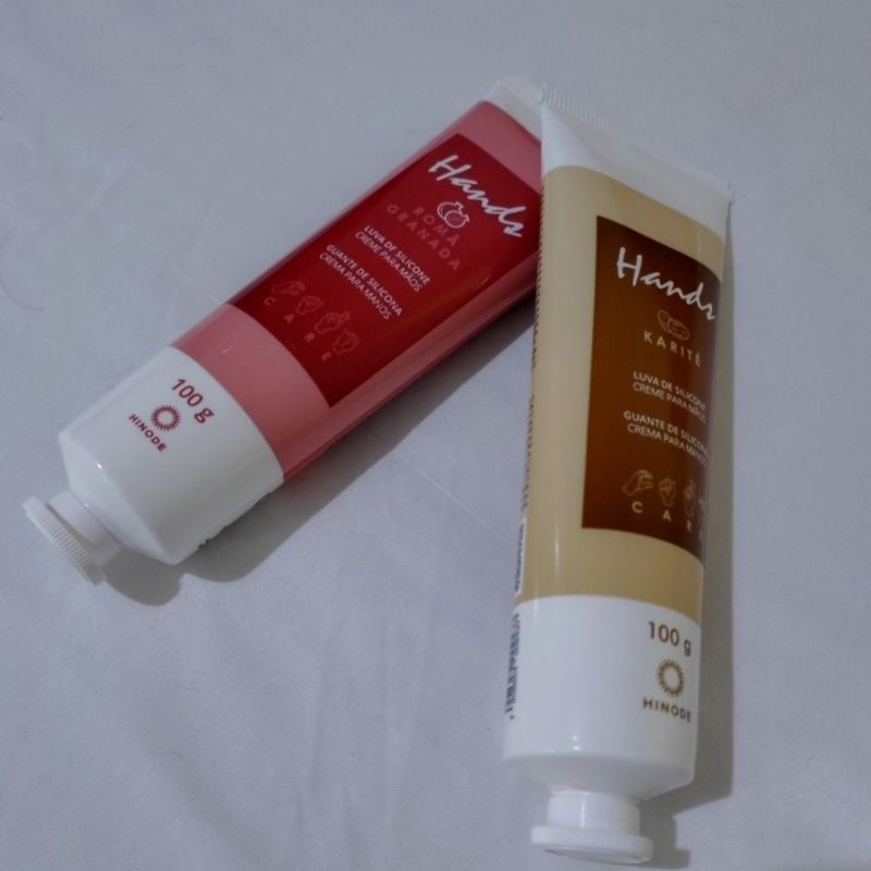 Kit 2 Creme de Mão Creme Luva De Silicone Karitê E Romã 100% 100g Original Hinode