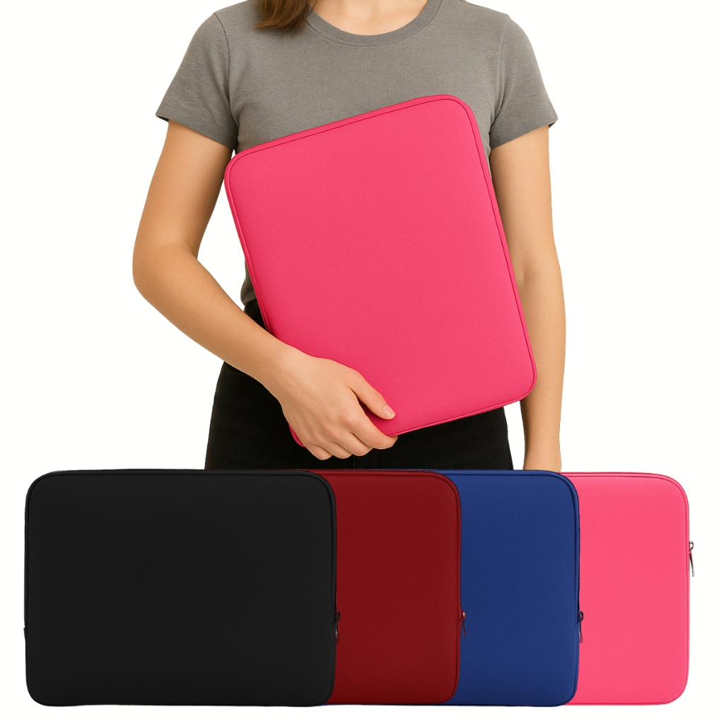 Maleta Capa Notebook Neoprene Lisa Básica 13'' 14'' 15,6'' 17'' Polegadas Resistente a Respingos D'Água