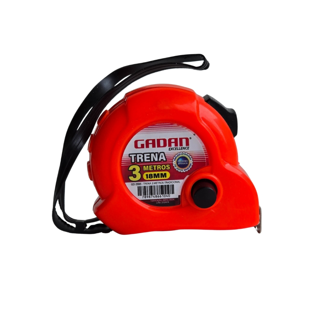 Trena Profissional De Bolso 3 Metros Aço 18 Mm Com Trava