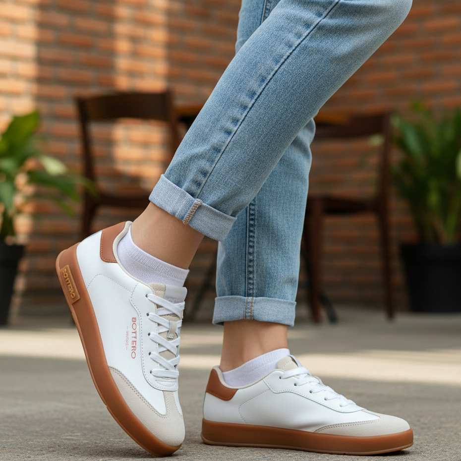 Tênis Feminino Bottero Couro Sneaker Casual Sola Reta Leve Macio Confortável Original — imagem 2 de 2