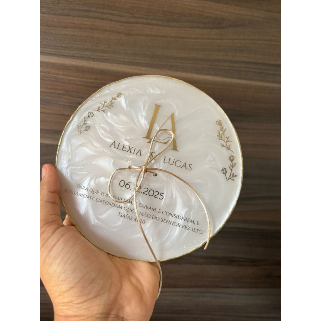 Porta aliança  em resina COM SUPORTE - Personalizado