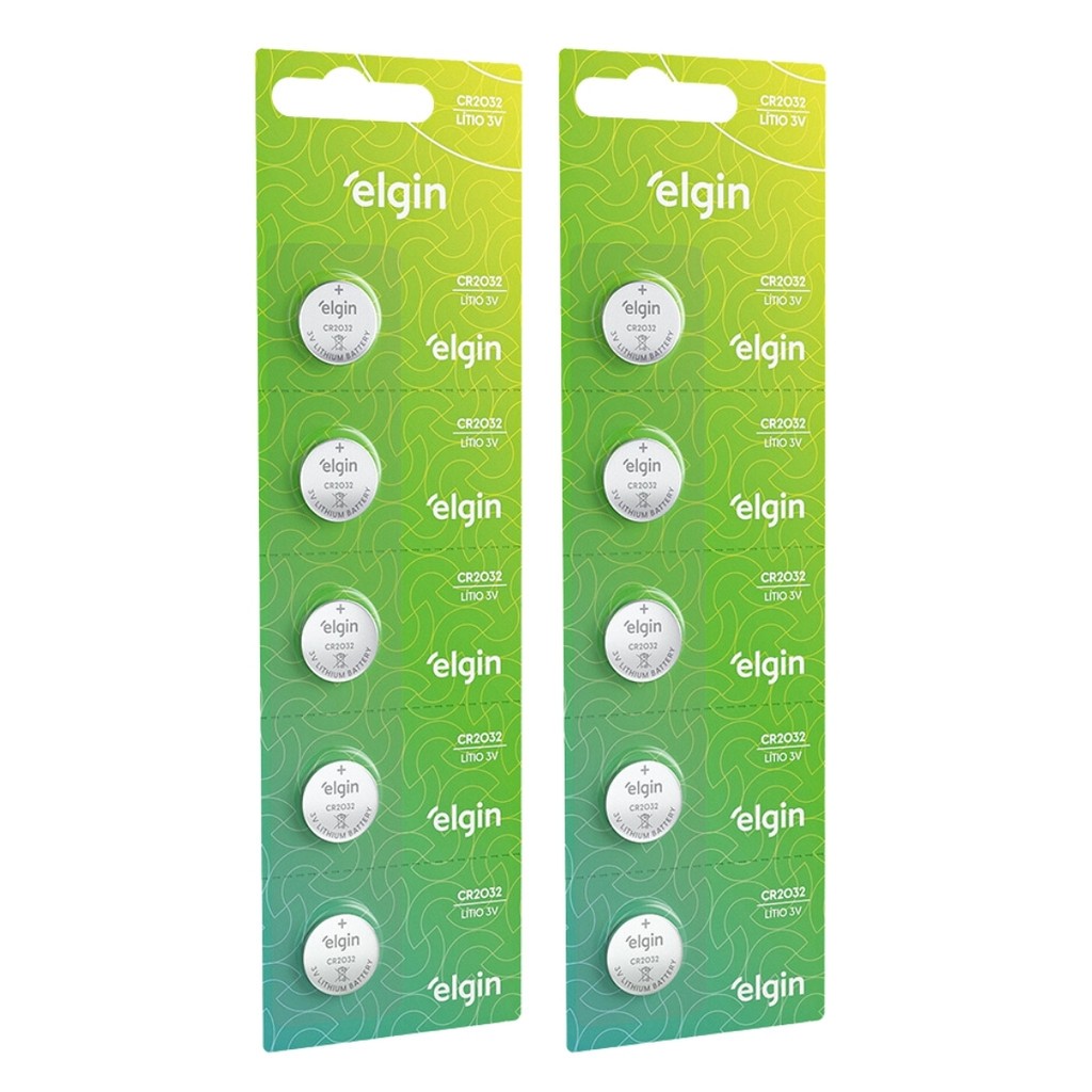 Kit Blister 2 Cartelas 10 Pilhas Moeda Cr2032 3v Elgin em Oferta na Shopee