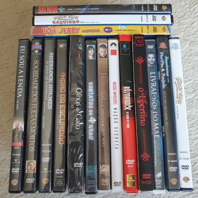 DVDs Filmes e Desenhos Infantis - Looney Tunes, Batman, Tom & Jerry, Harry Potter, Hannibal