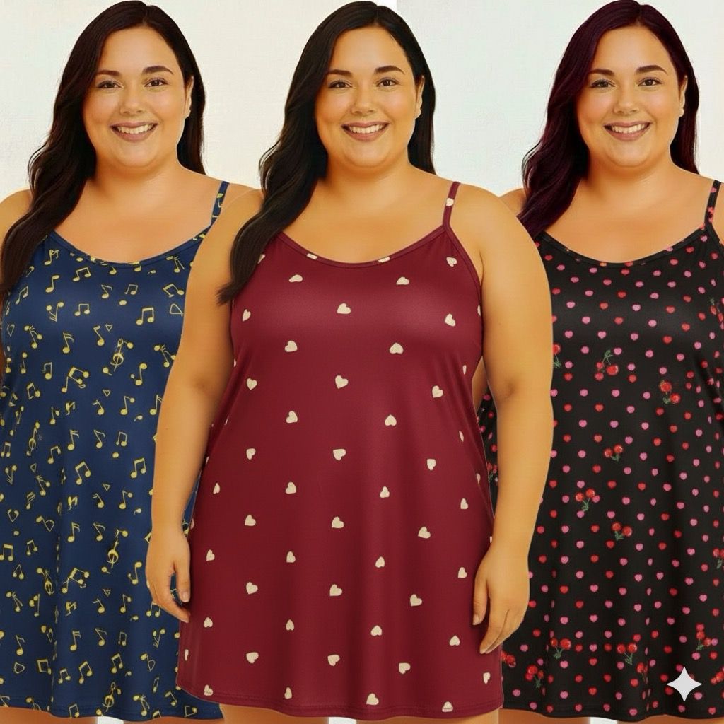 3 Camisolas PLUS SIZE Camisola Extra Grande 44-46-48-50