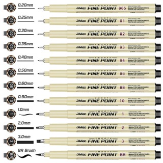 Conjunto de 12 marcadores de manga, canetas agulhas, à prova d'água, desenhadas à mão, pena de gancho, caneta para em Oferta na Shopee